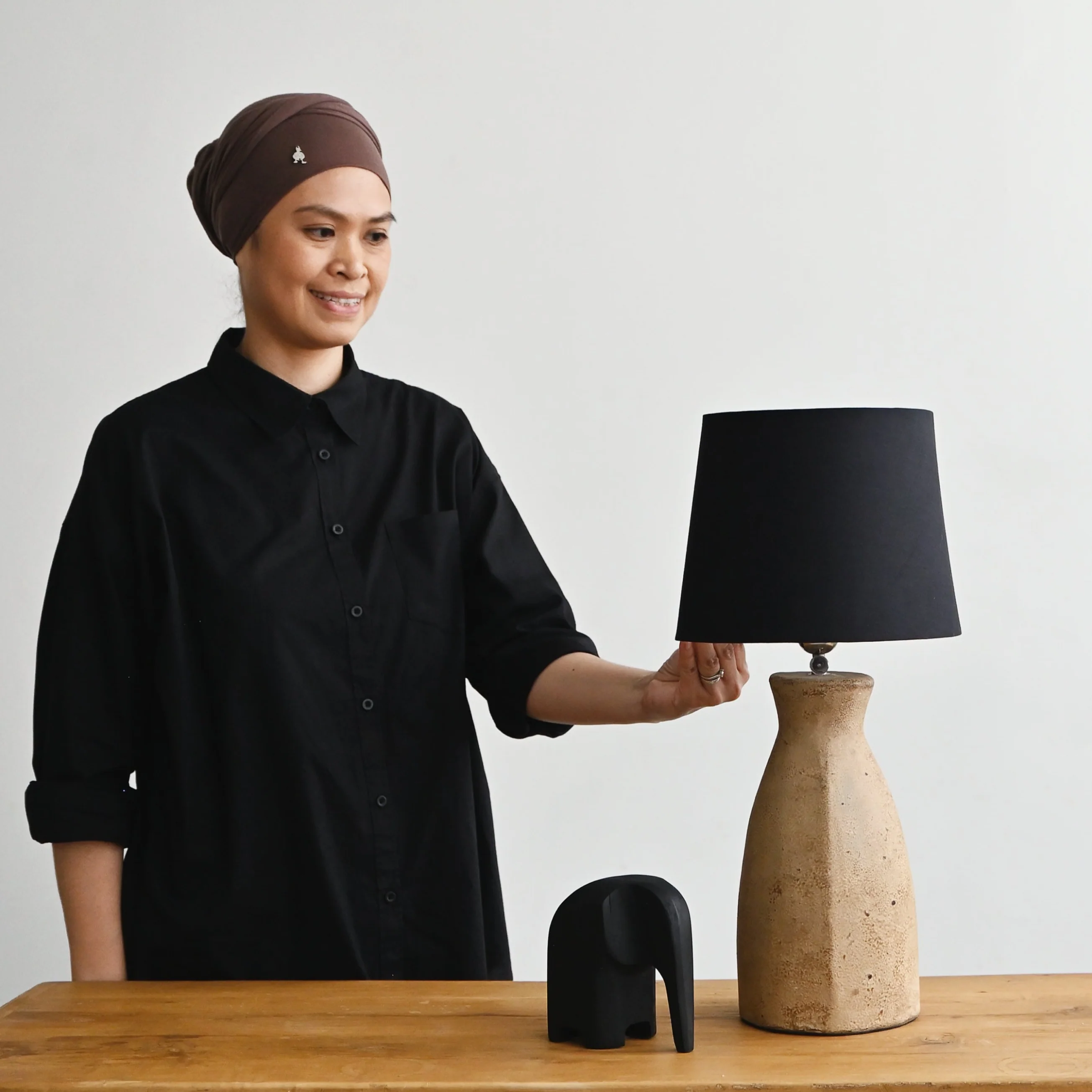 Antique Brown Java Lamp - Image 2