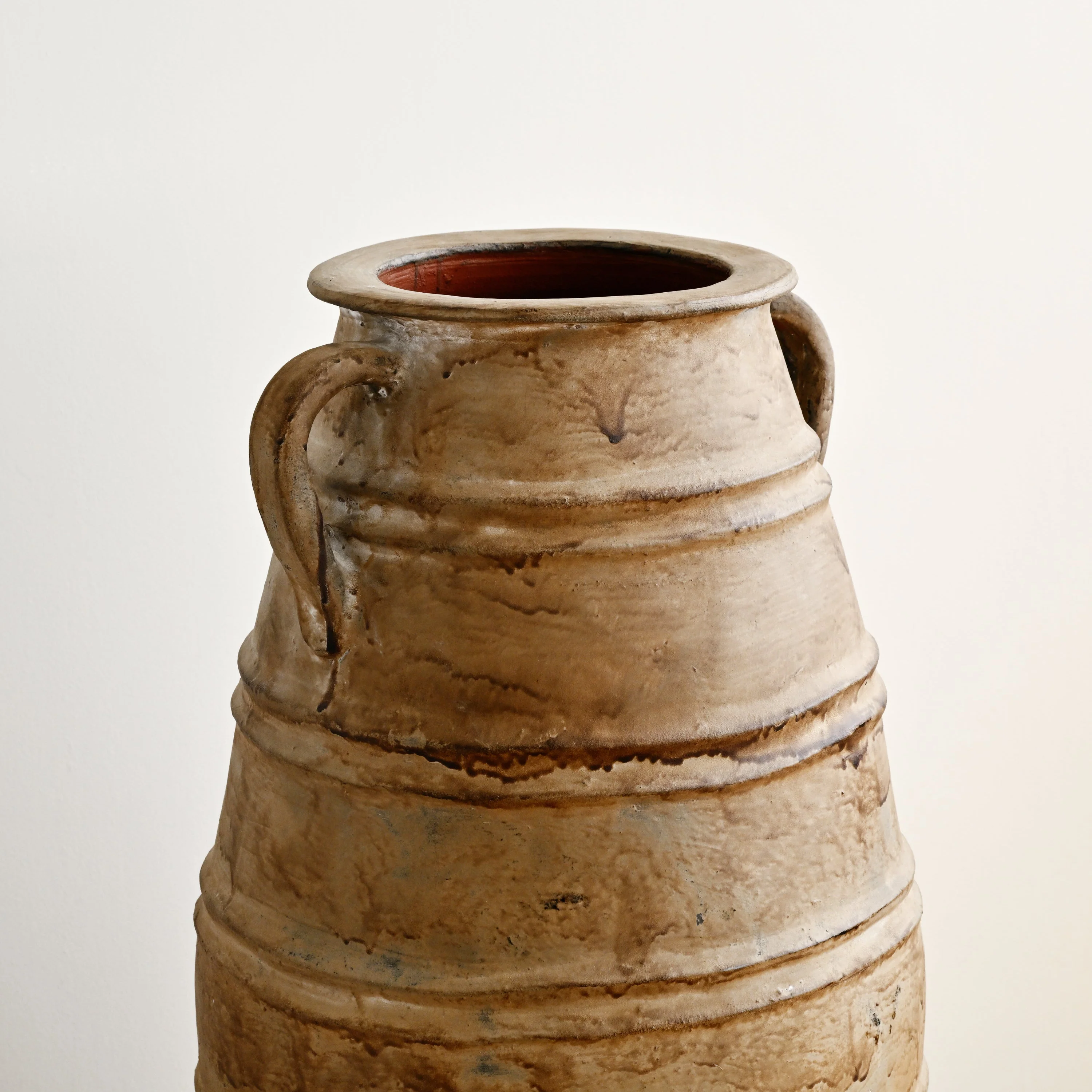 Antique Terracotta Vase with Stripe Motif - Image 2