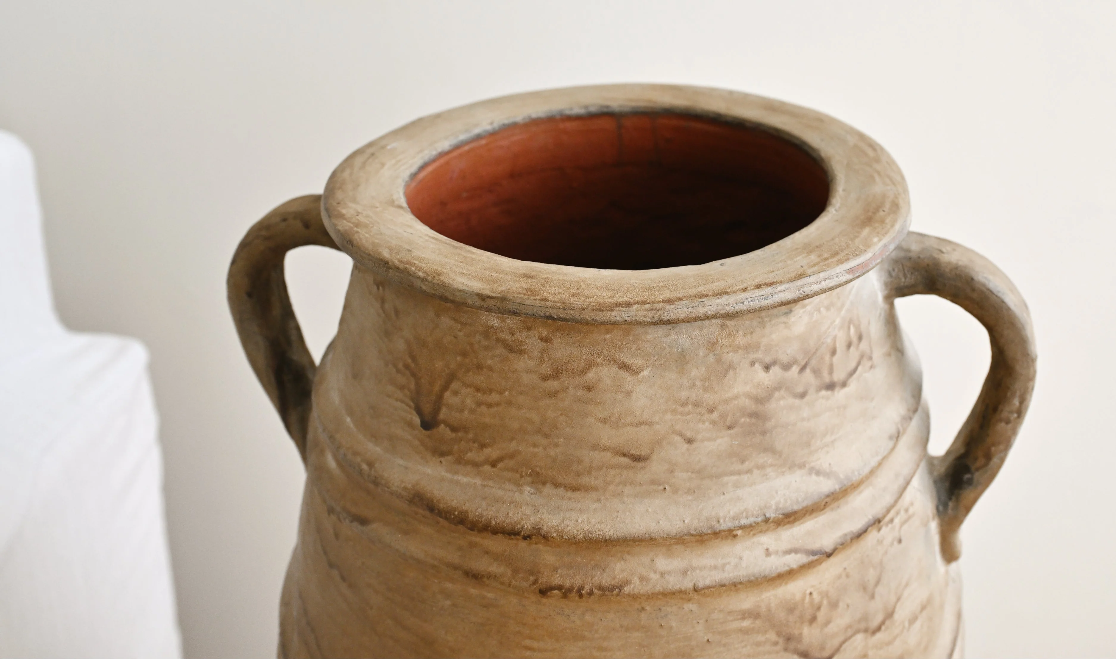 Antique Terracotta Vase with Stripe Motif - Image 4