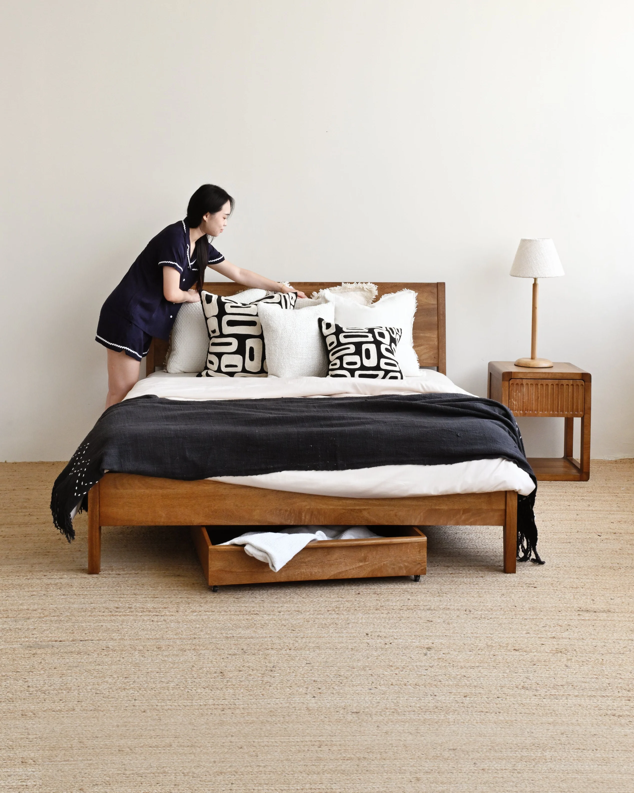 Azure Mango Wood Bed - Tallow - Image 4