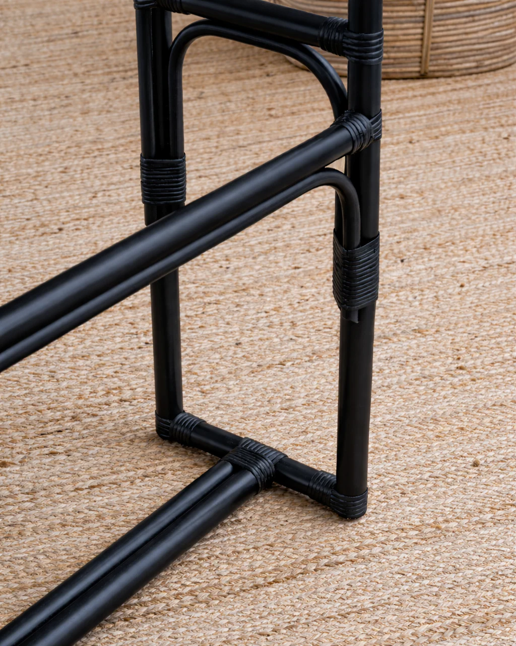 Black Rattan Towel Hanger - Image 3