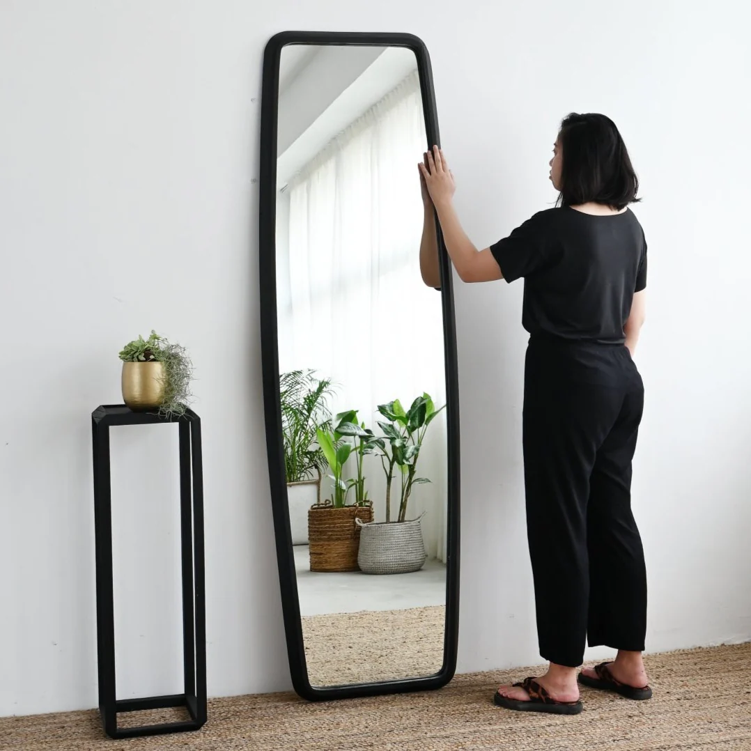 Exotic Wood Mirror - Black - 60cm x 200cm - Image 2