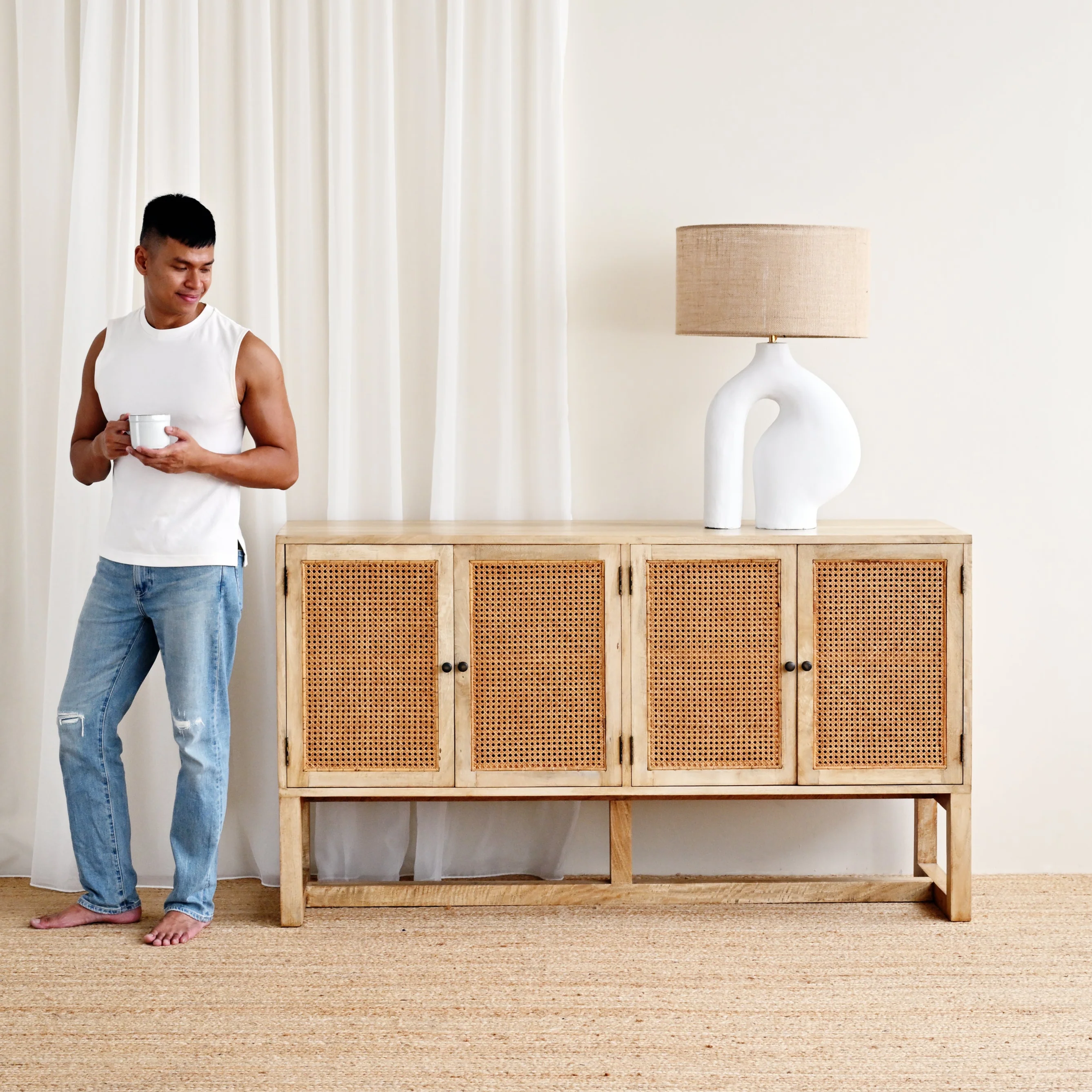 Gili 4 Door Sideboard - Natural - Image 3
