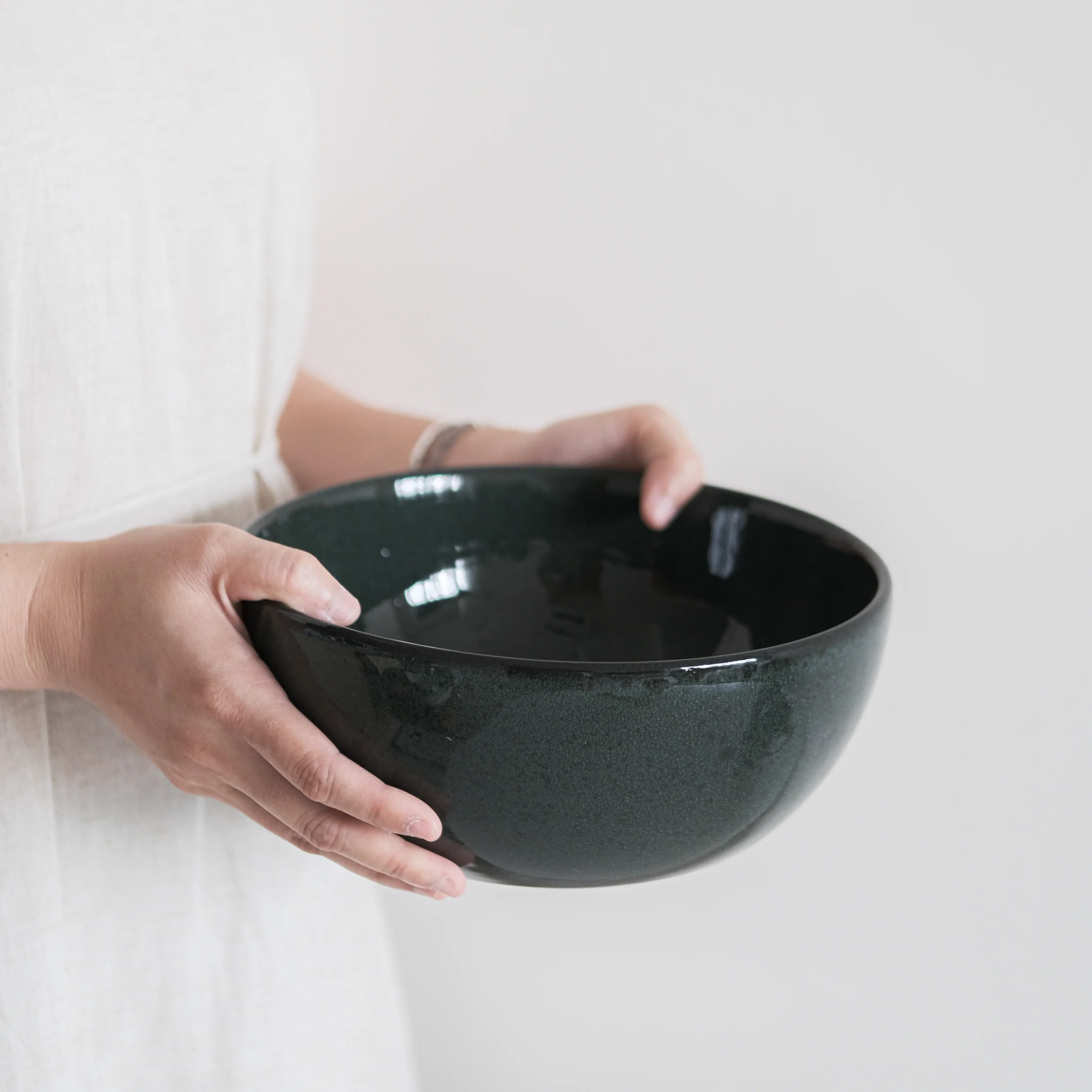 Glossy Sacramento Green Deep Salad Bowl - Image 3