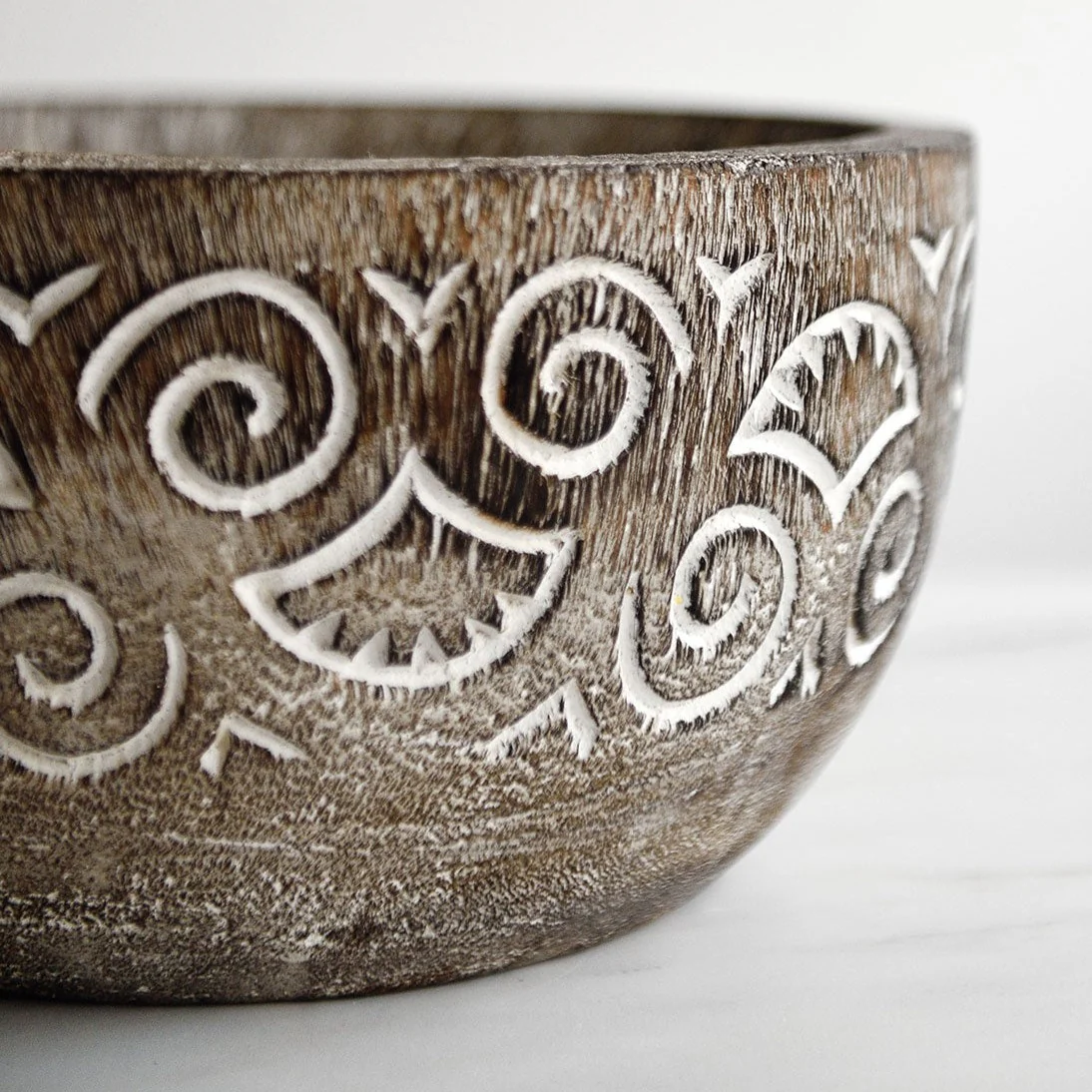 Hand Carved Tribal Display Bowl -
30cm - Image 2