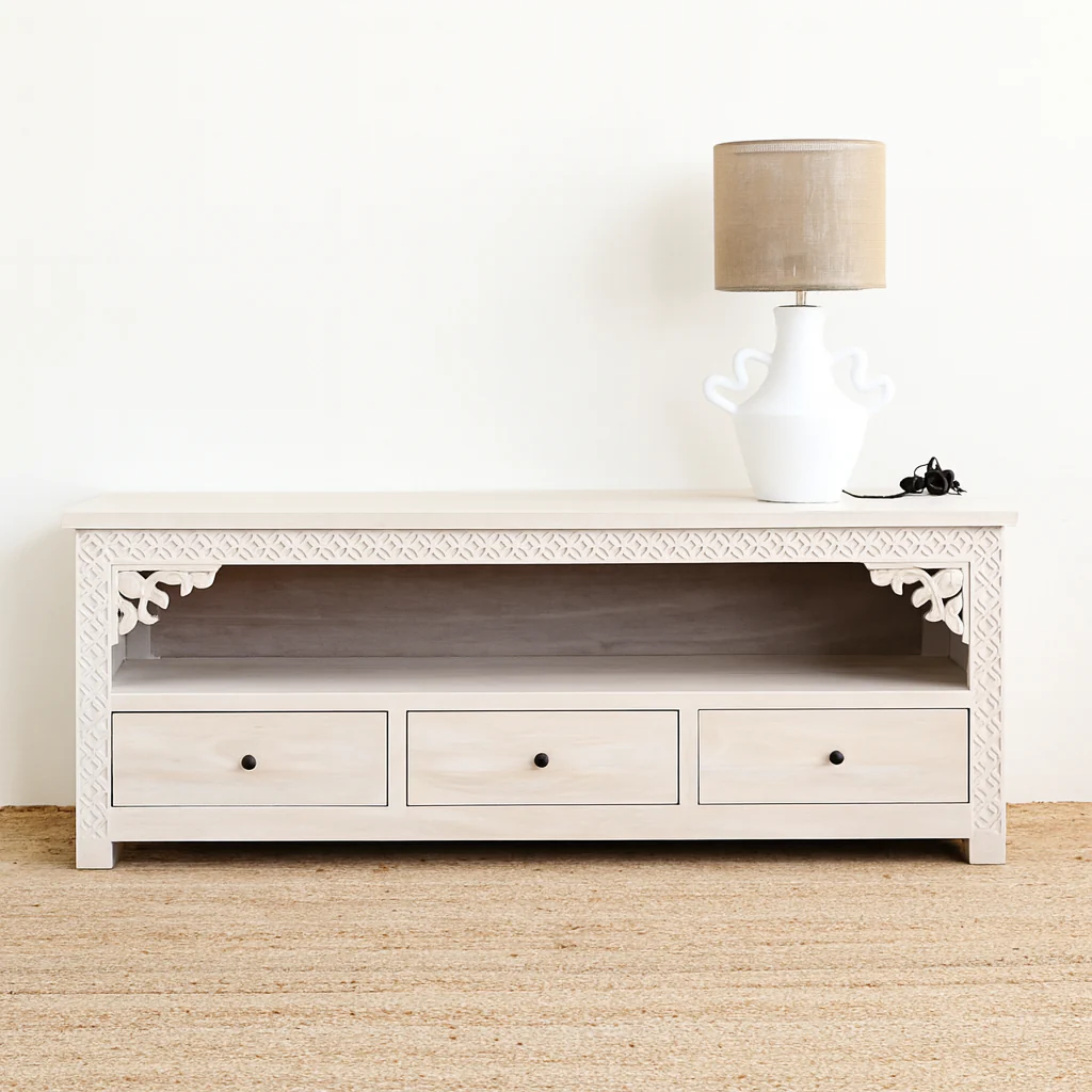 Ketok TV Cabinet - White Wash
