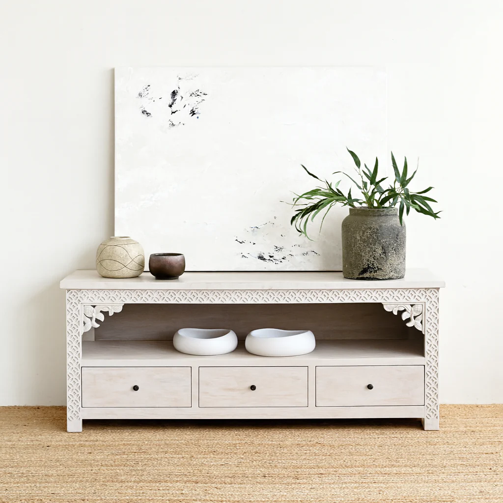 Ketok TV Cabinet - White Wash - Image 2