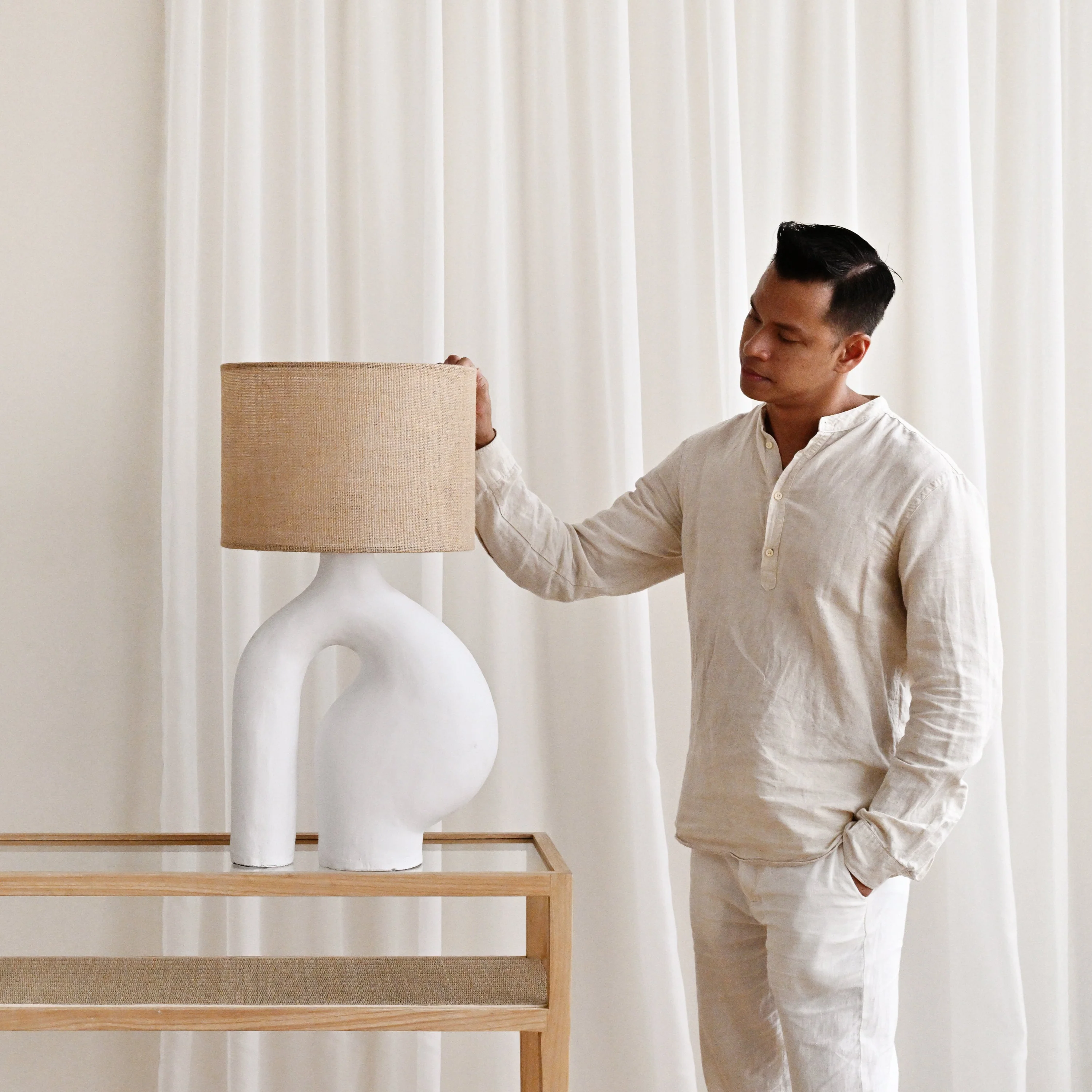 Langsa Table Lamp - White - Image 3