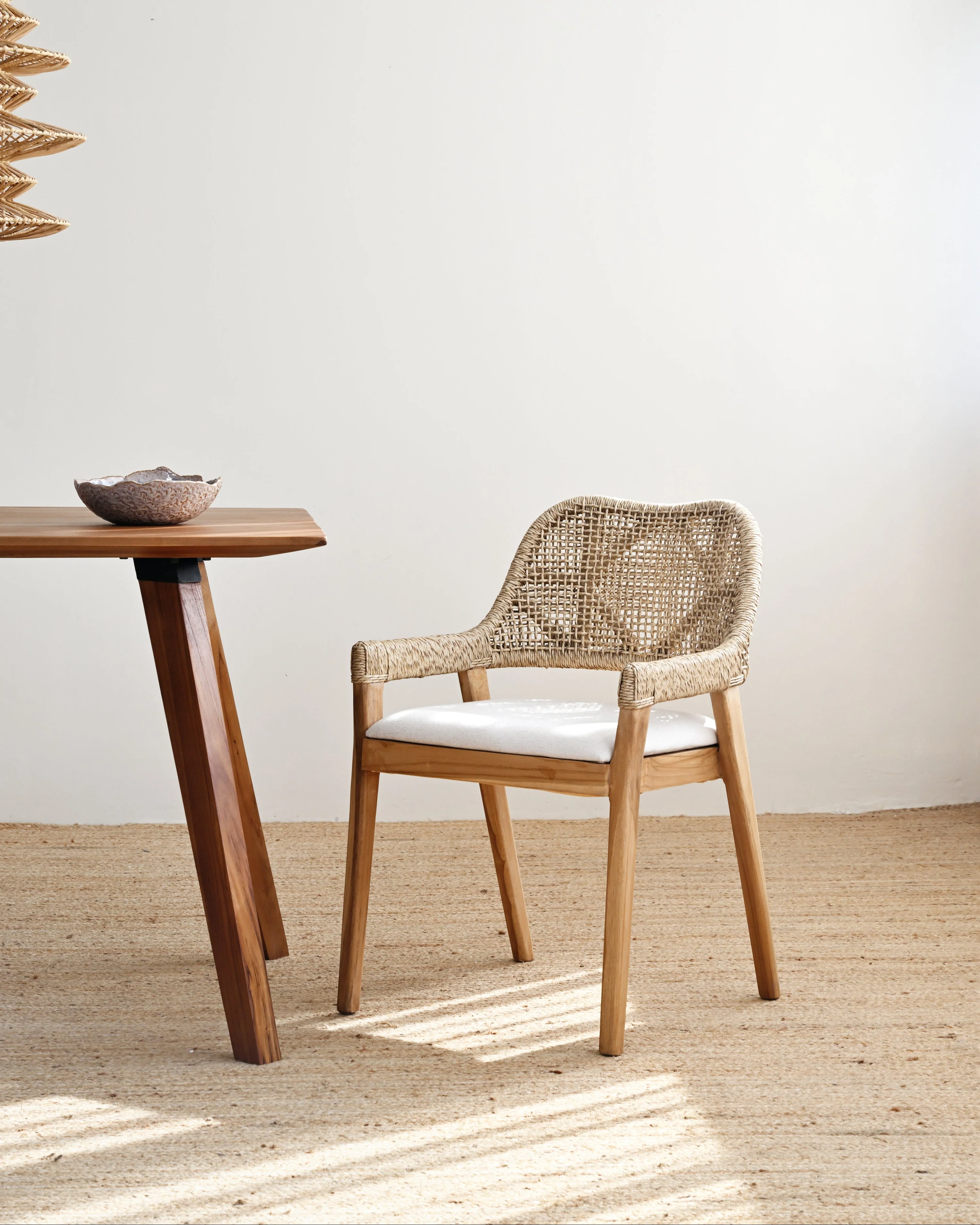 Maluku Teak Dining Chair - Sand - Image 2