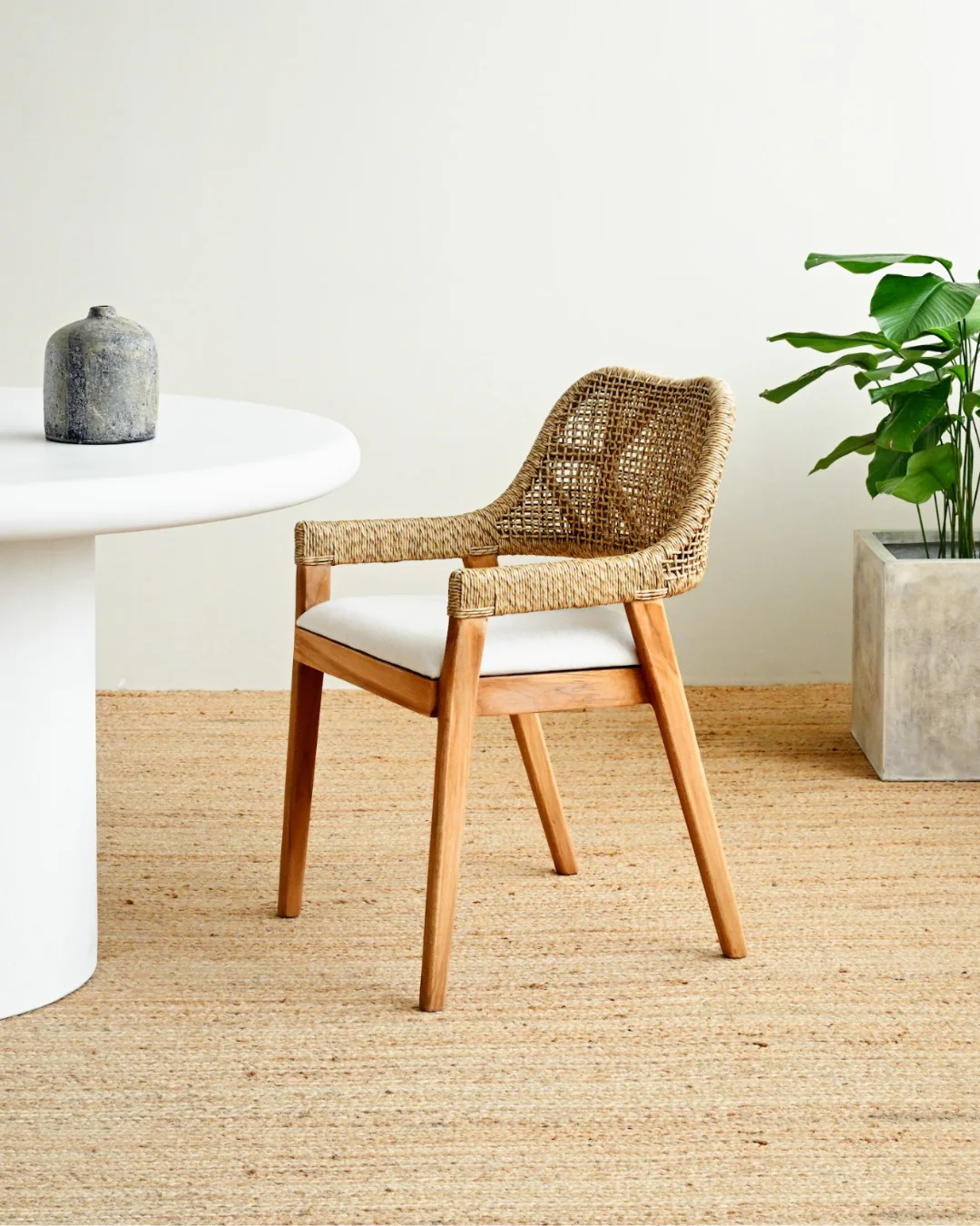 Maluku Teak Dining Chair - Sand - Image 3