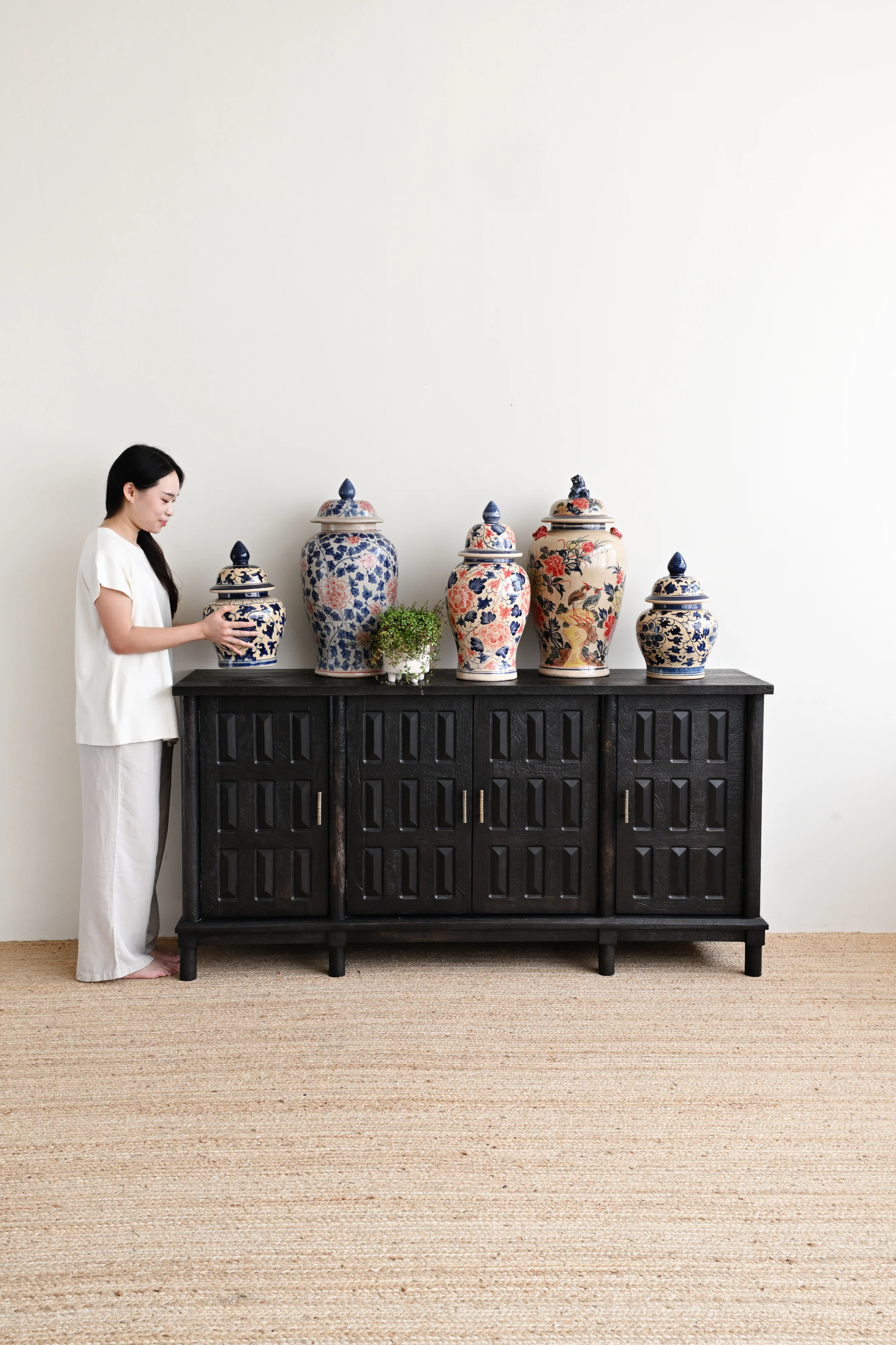 Milan 4 Door Sideboard - Metallic Black - Image 5