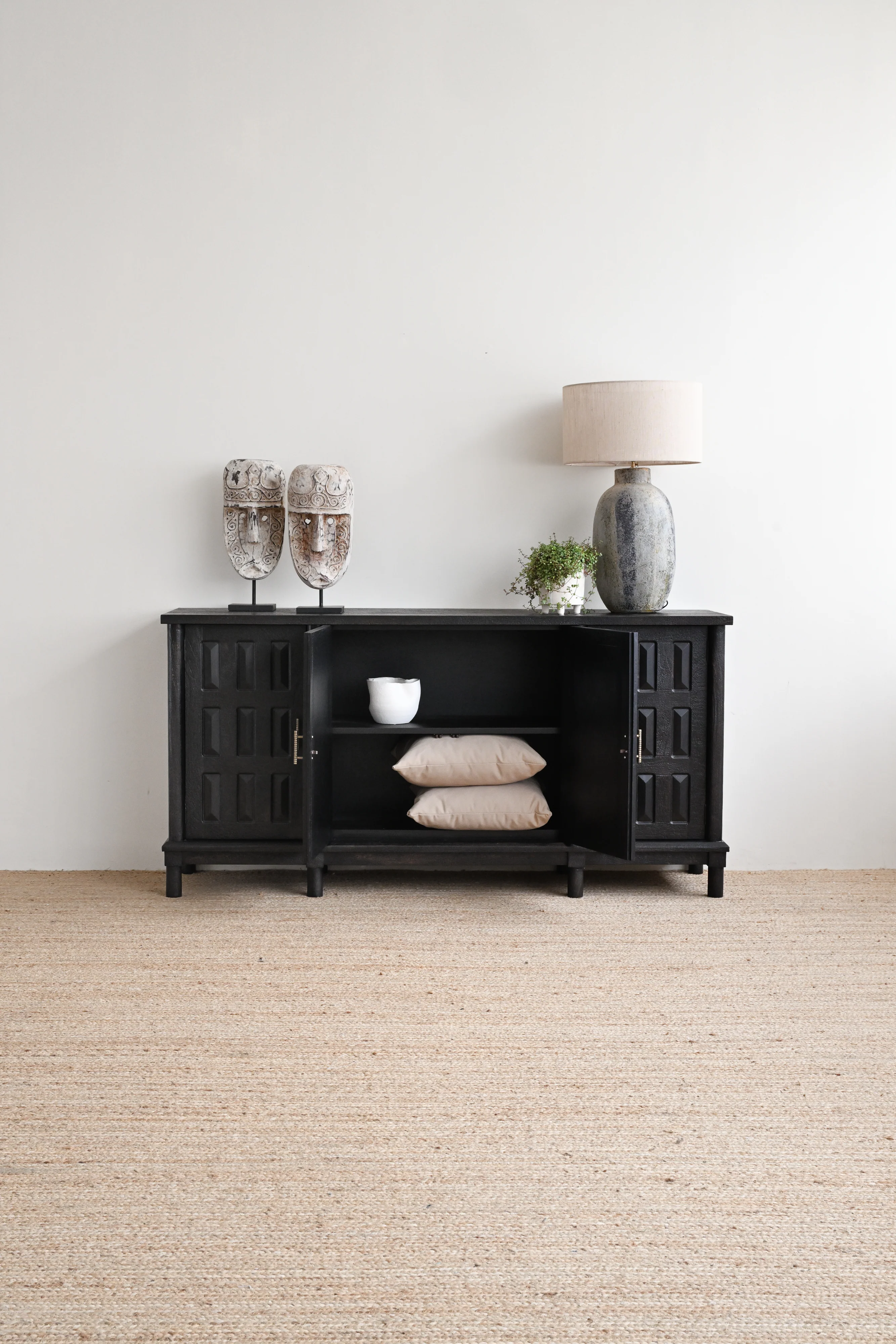 Milan 4 Door Sideboard - Metallic Black - Image 6