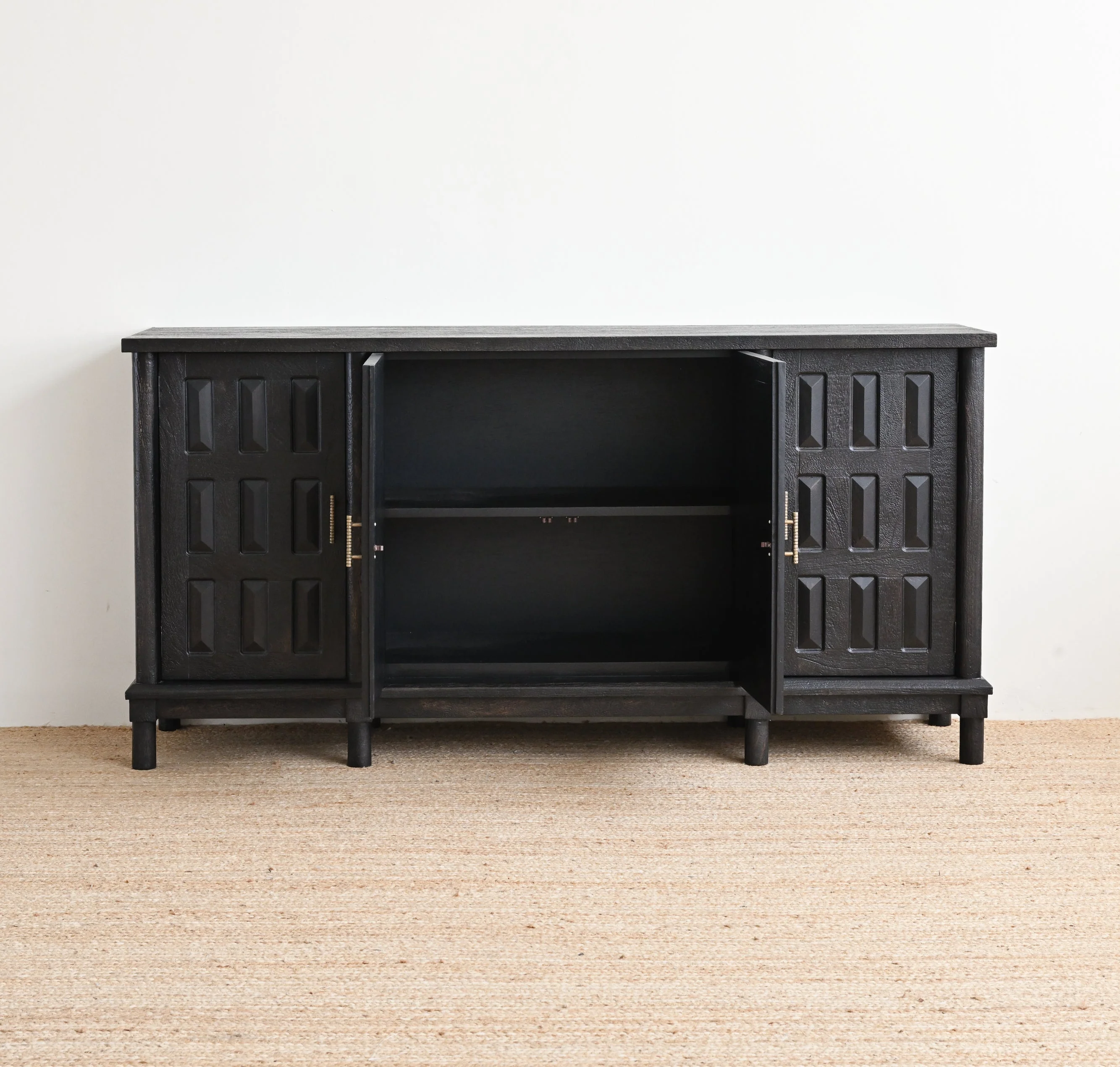 Milan 4 Door Sideboard - Metallic Black - Image 7
