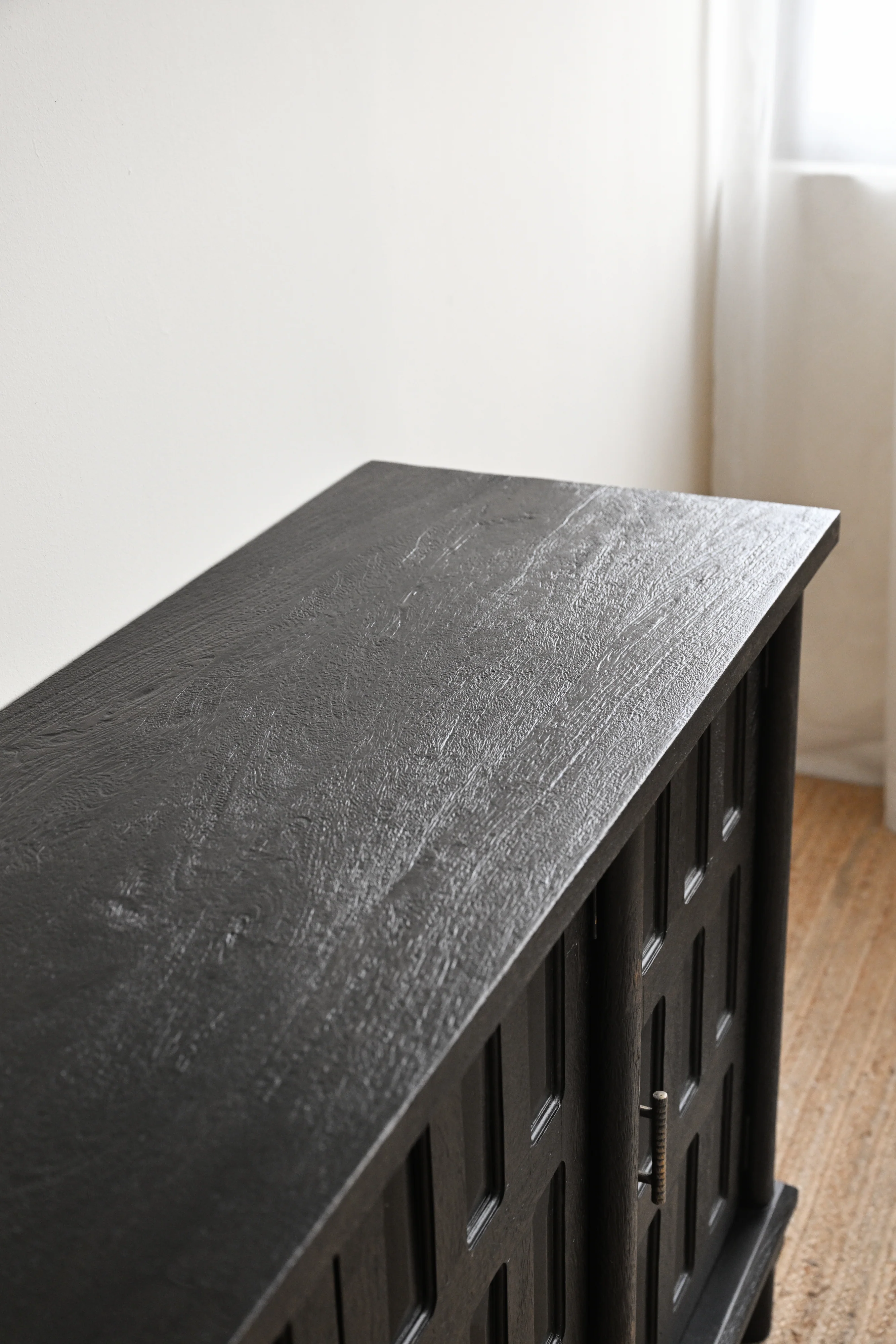 Milan 4 Door Sideboard - Metallic Black - Image 8