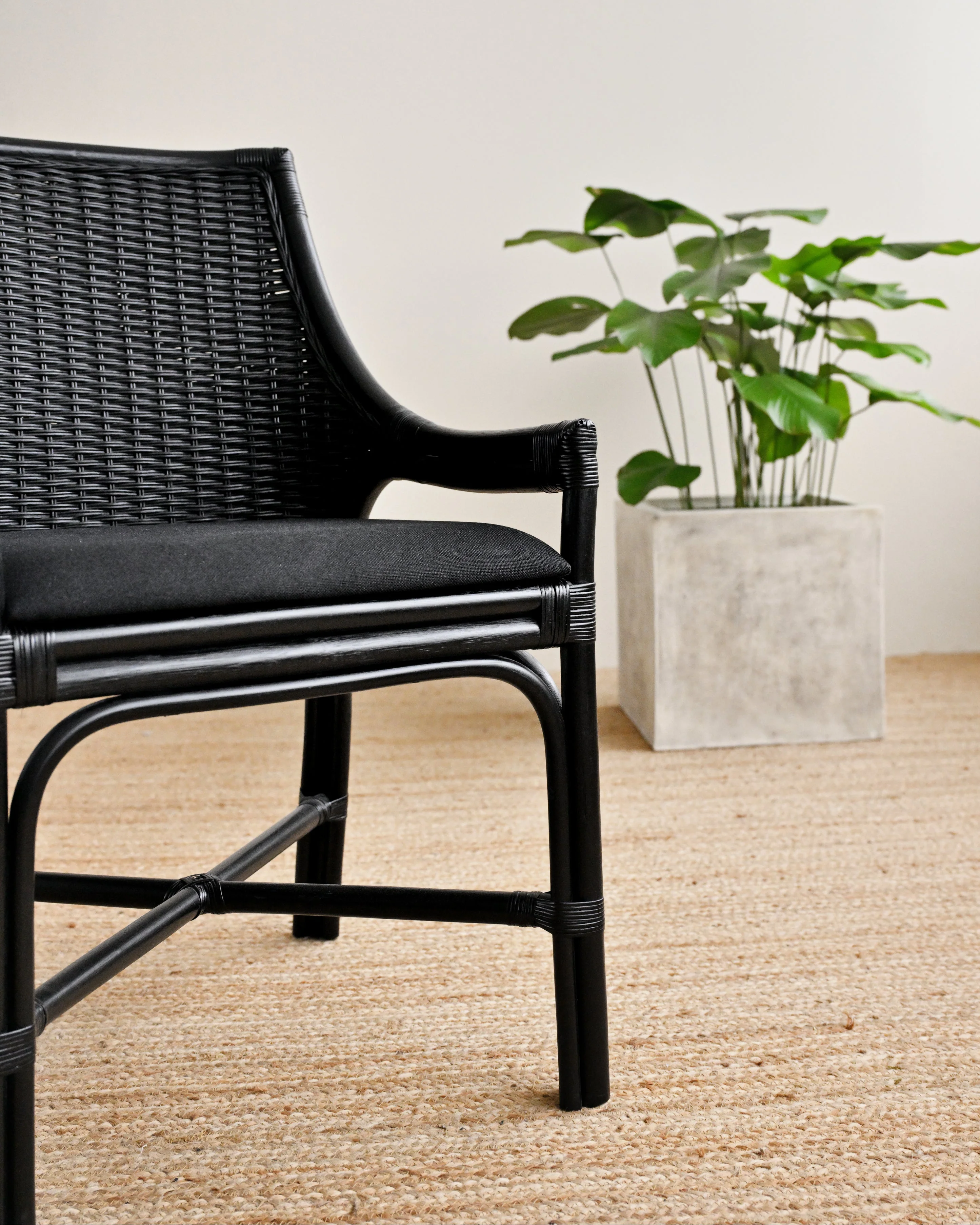 Nikaya Rattan Dining Chair - Black - Image 5