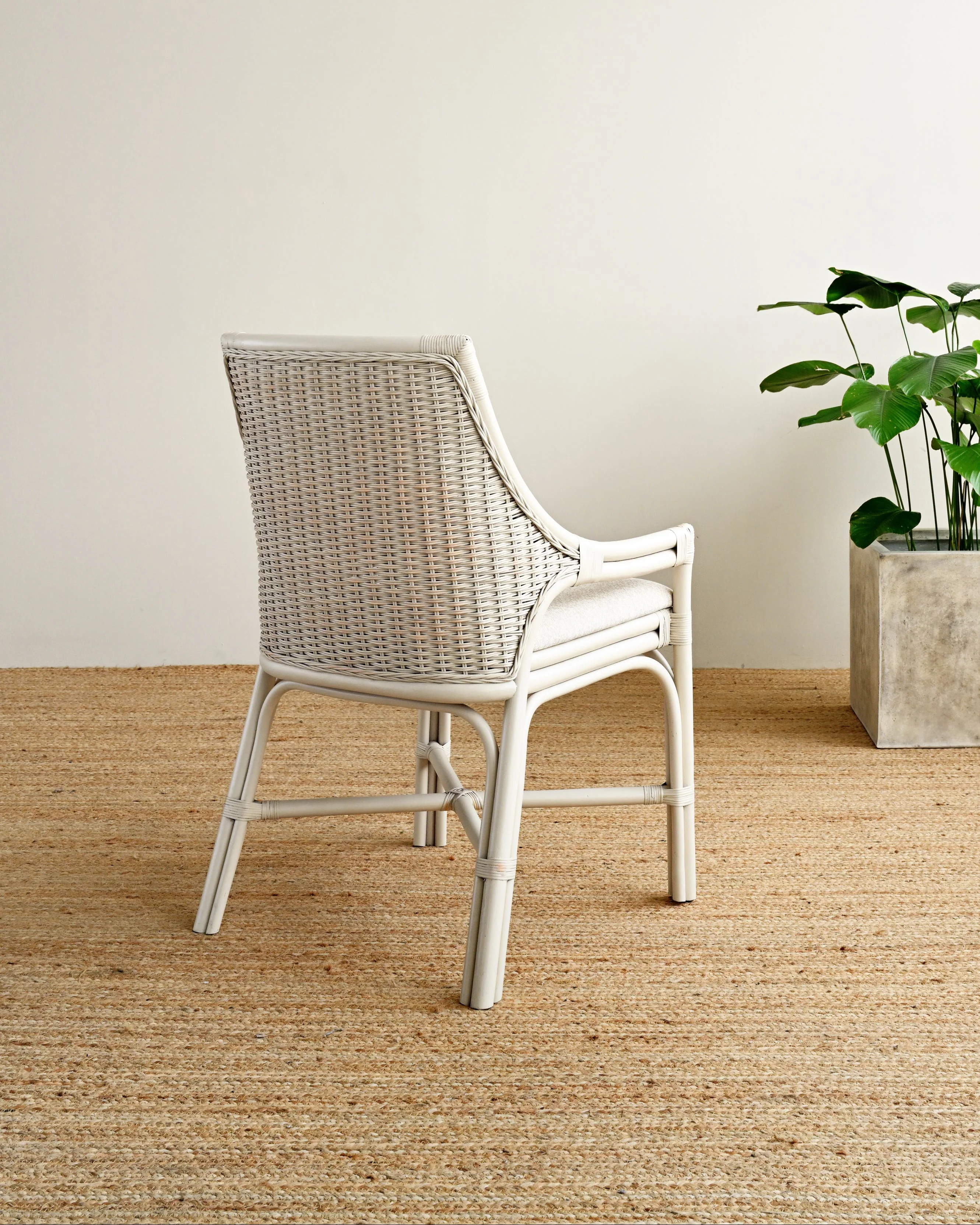 Nikaya Rattan Dining Chair - Ivory - Image 2
