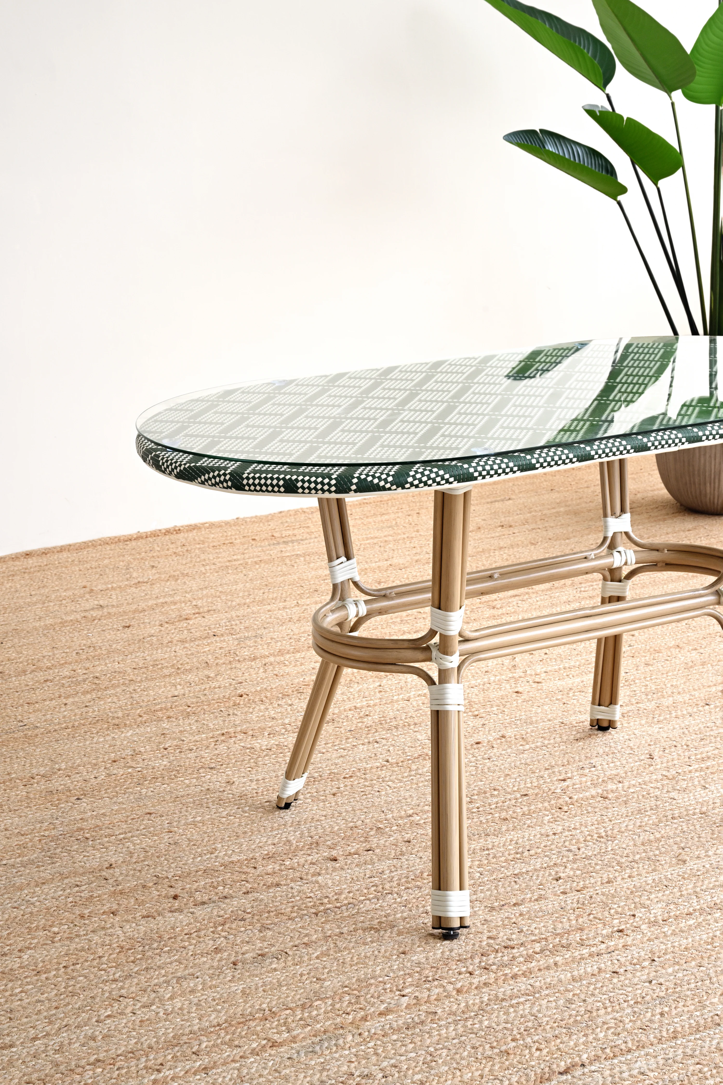 Outdoor Wicker Oval Dining Table - Image 12