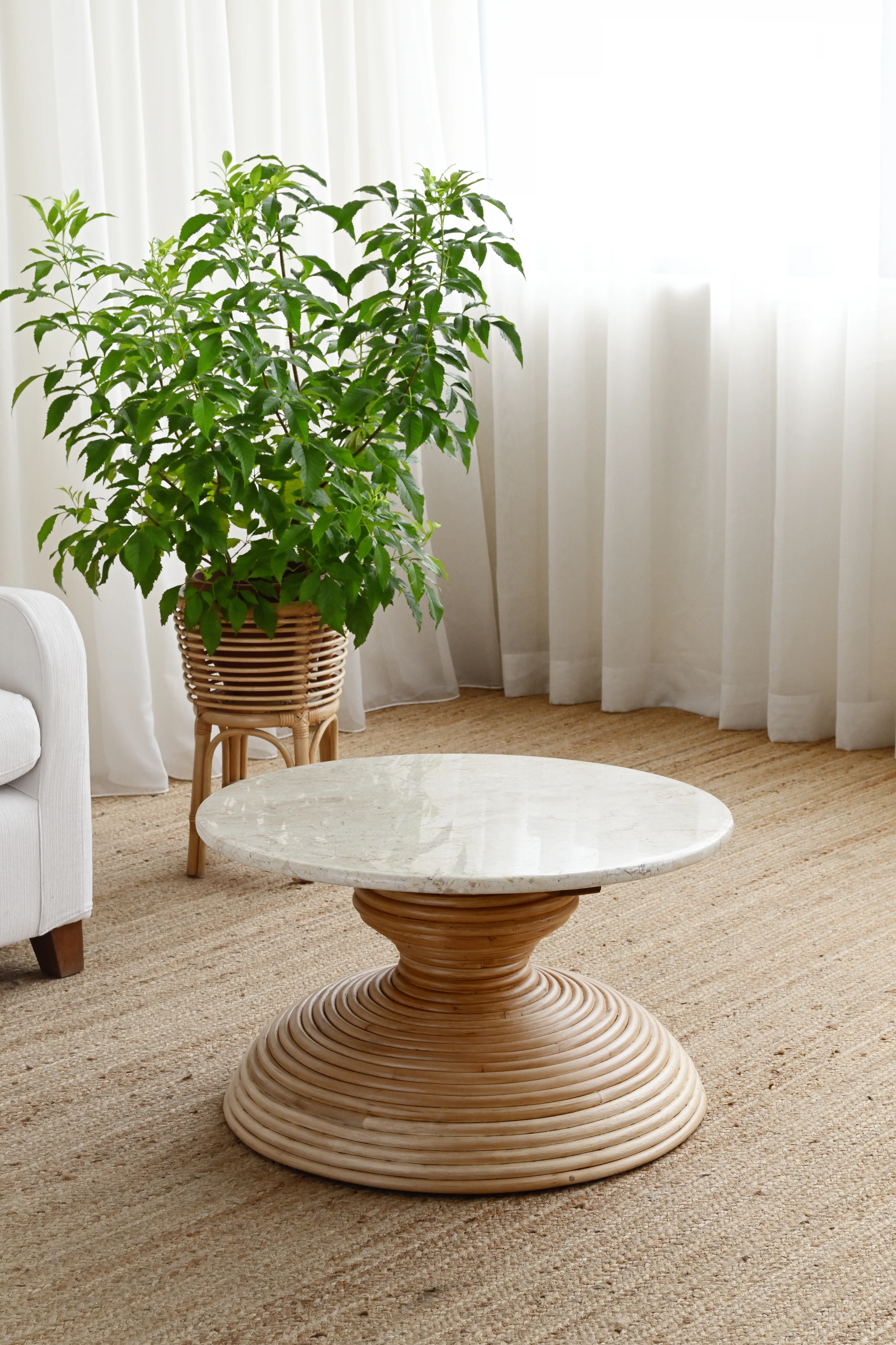 Round Marble Coffee Table - 70cm - Image 5